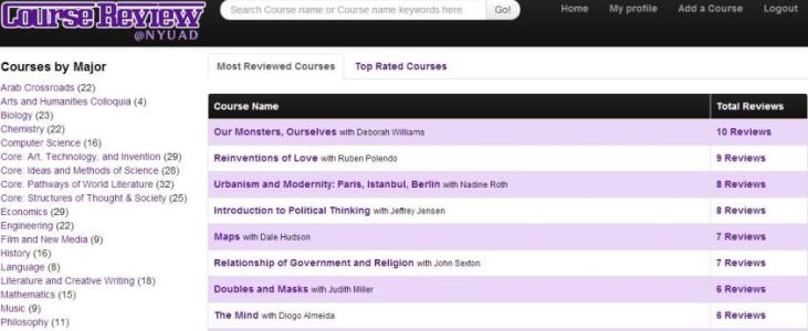 Course Review Screenshot
