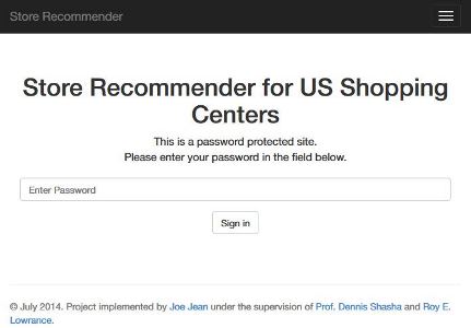Store Recommender ScreenShot